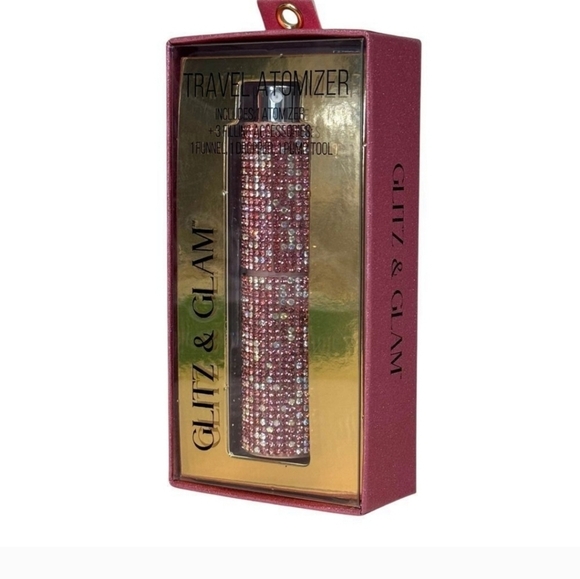 🔹️Glitz & Glam 🔹️Pink & Silver Rhinestone Travel Atomizer 8ml - Picture 3 of 4